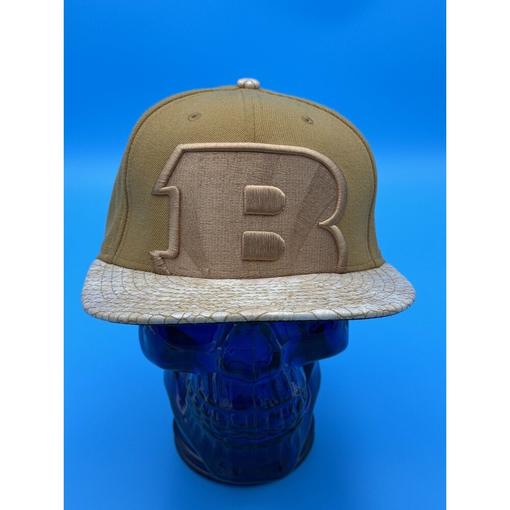 New Era Bengals Hat Snapback Mens Beige Faux Snake Skin Bill NFL